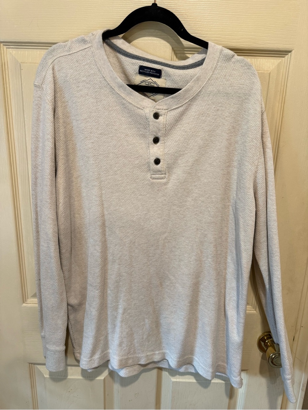 St. John's Bay Men's Long Sleeve Henley - Light Beige